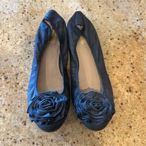 Valentino denim flower ballet flats size 39 1/2